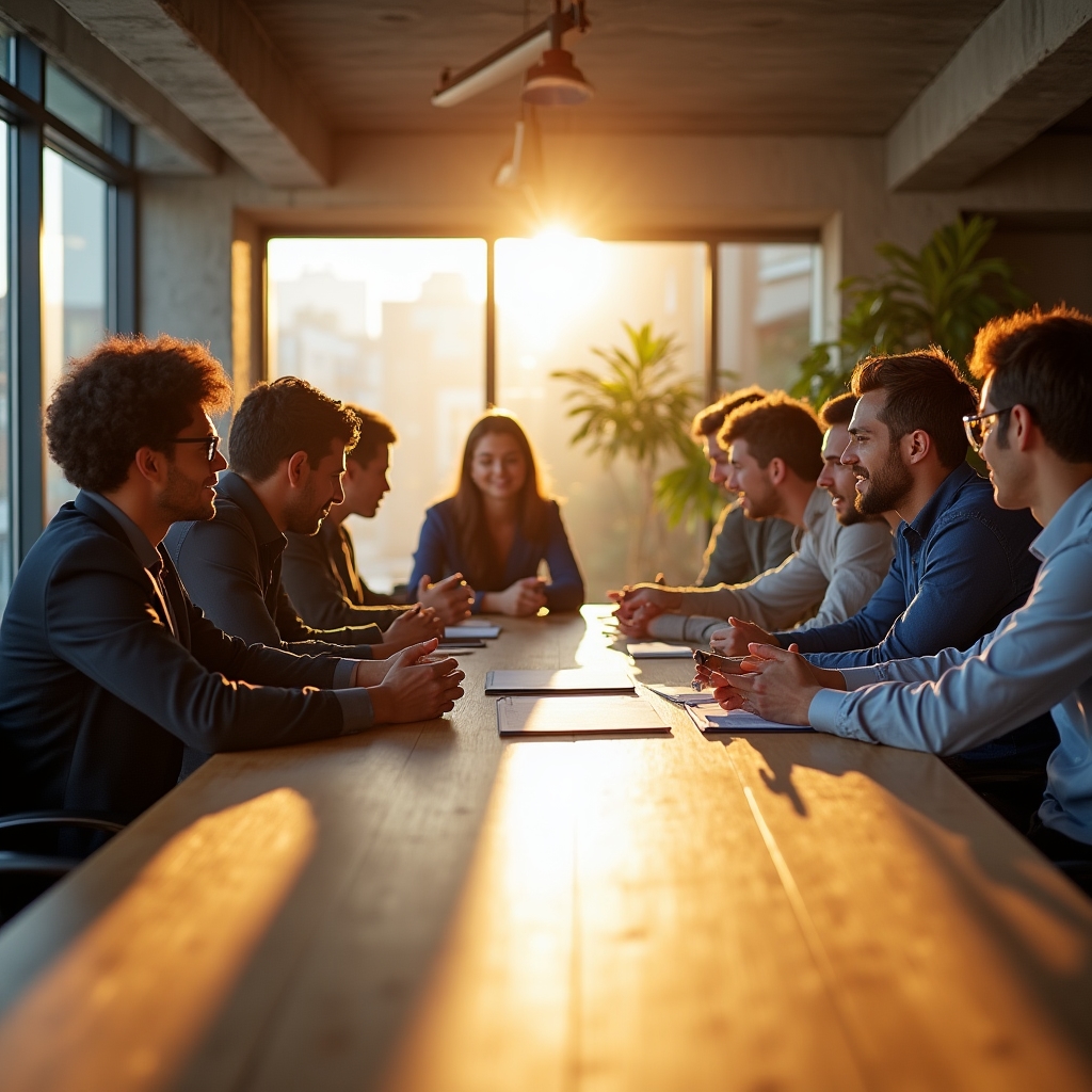 Grupo de profesionales en sesión de análisis crítico